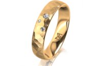 Ring 14 Karat Gelbgold 4.5 mm diamantmatt 3 Brillanten G...