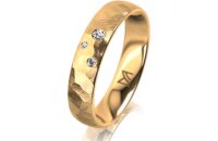 Ring 18 Karat Gelbgold 4.5 mm diamantmatt 3 Brillanten G...