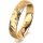Ring 18 Karat Gelbgold 4.5 mm diamantmatt 3 Brillanten G vs Gesamt 0,035ct
