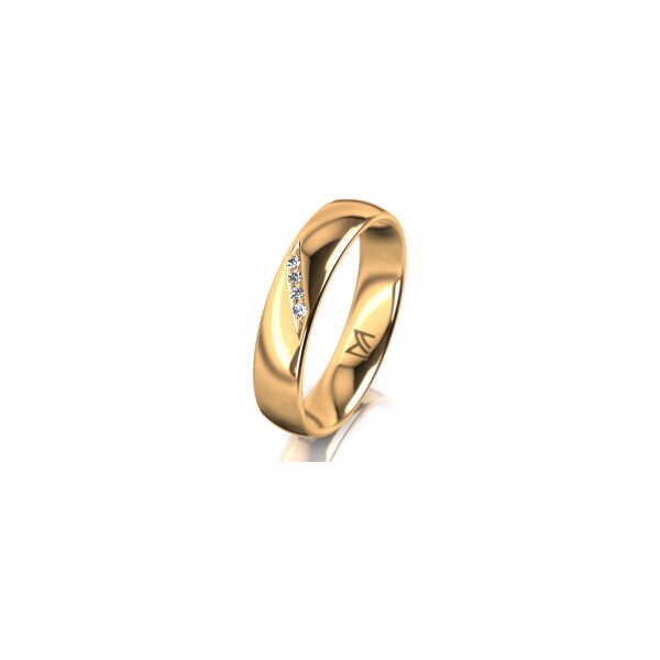 Ring 14 Karat Gelbgold 4.5 mm poliert 4 Brillanten G vs 0,025ct