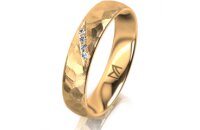 Ring 18 Karat Gelbgold 4.5 mm diamantmatt 4 Brillanten G...