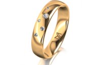 Ring 14 Karat Gelbgold 4.5 mm poliert 5 Brillanten G vs...