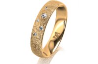 Ring 18 Karat Gelbgold 4.5 mm kristallmatt 5 Brillanten G...