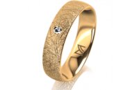 Ring 14 Karat Gelbgold 5.0 mm kristallmatt 1 Brillant G...