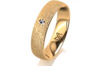 Ring 18 Karat Gelbgold 5.0 mm kreismatt 1 Brillant G vs...
