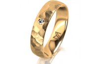 Ring 18 Karat Gelbgold 5.0 mm diamantmatt 1 Brillant G vs...