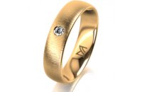 Ring 14 Karat Gelbgold 5.0 mm sandmatt 1 Brillant G vs...