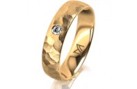 Ring 14 Karat Gelbgold 5.0 mm diamantmatt 1 Brillant G vs...