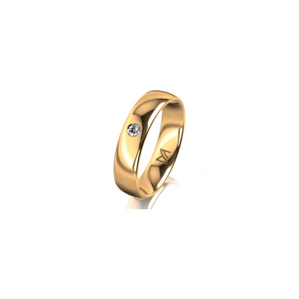 Ring 18 Karat Gelbgold 5.0 mm poliert 1 Brillant G vs 0,050ct