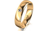 Ring 18 Karat Gelbgold 5.0 mm poliert 1 Brillant G vs...