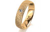 Ring 18 Karat Gelbgold 5.0 mm kristallmatt 1 Brillant G...