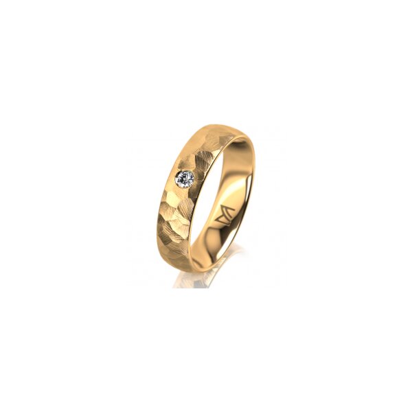Ring 18 Karat Gelbgold 5.0 mm diamantmatt 1 Brillant G vs 0,050ct