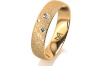 Ring 14 Karat Gelbgold 5.0 mm kreismatt 3 Brillanten G vs...