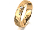 Ring 14 Karat Gelbgold 5.0 mm diamantmatt 3 Brillanten G...