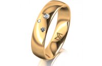 Ring 18 Karat Gelbgold 5.0 mm poliert 3 Brillanten G vs...
