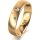 Ring 18 Karat Gelbgold 5.0 mm längsmatt 3 Brillanten G vs Gesamt 0,040ct