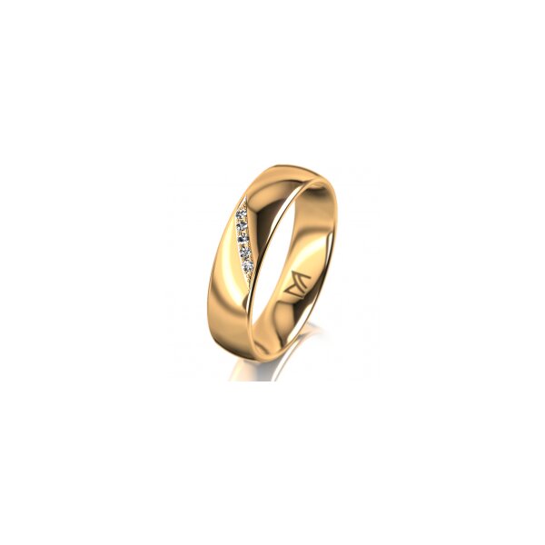 Ring 14 Karat Gelbgold 5.0 mm poliert 5 Brillanten G vs Gesamt 0,035ct