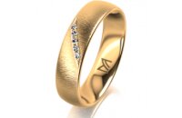 Ring 18 Karat Gelbgold 5.0 mm sandmatt 5 Brillanten G vs...