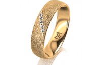 Ring 18 Karat Gelbgold 5.0 mm kristallmatt 5 Brillanten G...