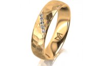 Ring 18 Karat Gelbgold 5.0 mm diamantmatt 5 Brillanten G...