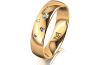 Ring 18 Karat Gelbgold 5.0 mm poliert 5 Brillanten G vs...