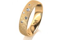 Ring 18 Karat Gelbgold 5.0 mm kreismatt 5 Brillanten G vs...