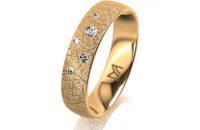 Ring 18 Karat Gelbgold 5.0 mm kristallmatt 5 Brillanten G...