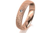 Ring 14 Karat Rotgold 4.5 mm kristallmatt 1 Brillant G vs...