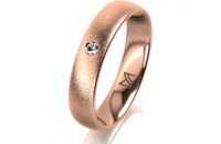 Ring 18 Karat Rotgold 4.5 mm sandmatt 1 Brillant G vs...
