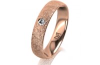 Ring 14 Karat Rotgold 4.5 mm kristallmatt 1 Brillant G vs...