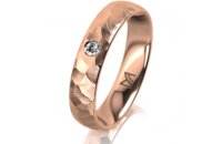 Ring 14 Karat Rotgold 4.5 mm diamantmatt 1 Brillant G vs...
