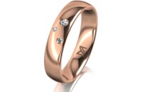 Ring 14 Karat Rotgold 4.5 mm poliert 3 Brillanten G vs...