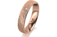 Ring 14 Karat Rotgold 4.5 mm kristallmatt 3 Brillanten G...