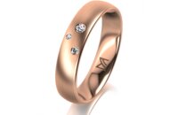 Ring 18 Karat Rotgold 4.5 mm l&auml;ngsmatt 3 Brillanten...