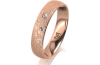 Ring 18 Karat Rotgold 4.5 mm kreismatt 3 Brillanten G vs...