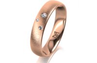 Ring 18 Karat Rotgold 4.5 mm sandmatt 3 Brillanten G vs...