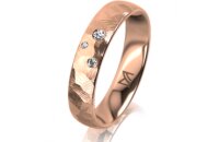 Ring 18 Karat Rotgold 4.5 mm diamantmatt 3 Brillanten G...