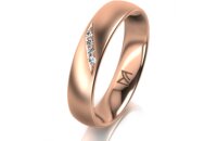 Ring 14 Karat Rotgold 4.5 mm l&auml;ngsmatt 4 Brillanten...