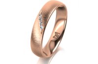 Ring 14 Karat Rotgold 4.5 mm sandmatt 4 Brillanten G vs...