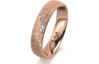 Ring 14 Karat Rotgold 4.5 mm kristallmatt 4 Brillanten G...