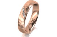 Ring 18 Karat Rotgold 4.5 mm diamantmatt 4 Brillanten G...