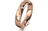 Ring 18 Karat Rotgold 4.5 mm poliert 5 Brillanten G vs...