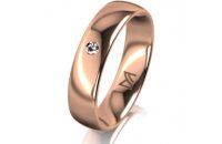 Ring 14 Karat Rotgold 5.0 mm poliert 1 Brillant G vs 0,025ct