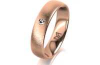 Ring 18 Karat Rotgold 5.0 mm sandmatt 1 Brillant G vs...