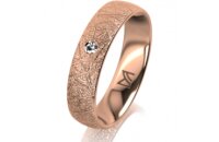 Ring 18 Karat Rotgold 5.0 mm kristallmatt 1 Brillant G vs...