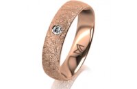 Ring 14 Karat Rotgold 5.0 mm kristallmatt 1 Brillant G vs...