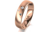 Ring 14 Karat Rotgold 5.0 mm l&auml;ngsmatt 3 Brillanten...