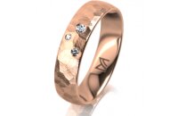 Ring 14 Karat Rotgold 5.0 mm diamantmatt 3 Brillanten G...