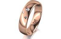 Ring 18 Karat Rotgold 5.0 mm poliert 3 Brillanten G vs...
