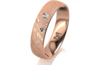 Ring 18 Karat Rotgold 5.0 mm kreismatt 3 Brillanten G vs...